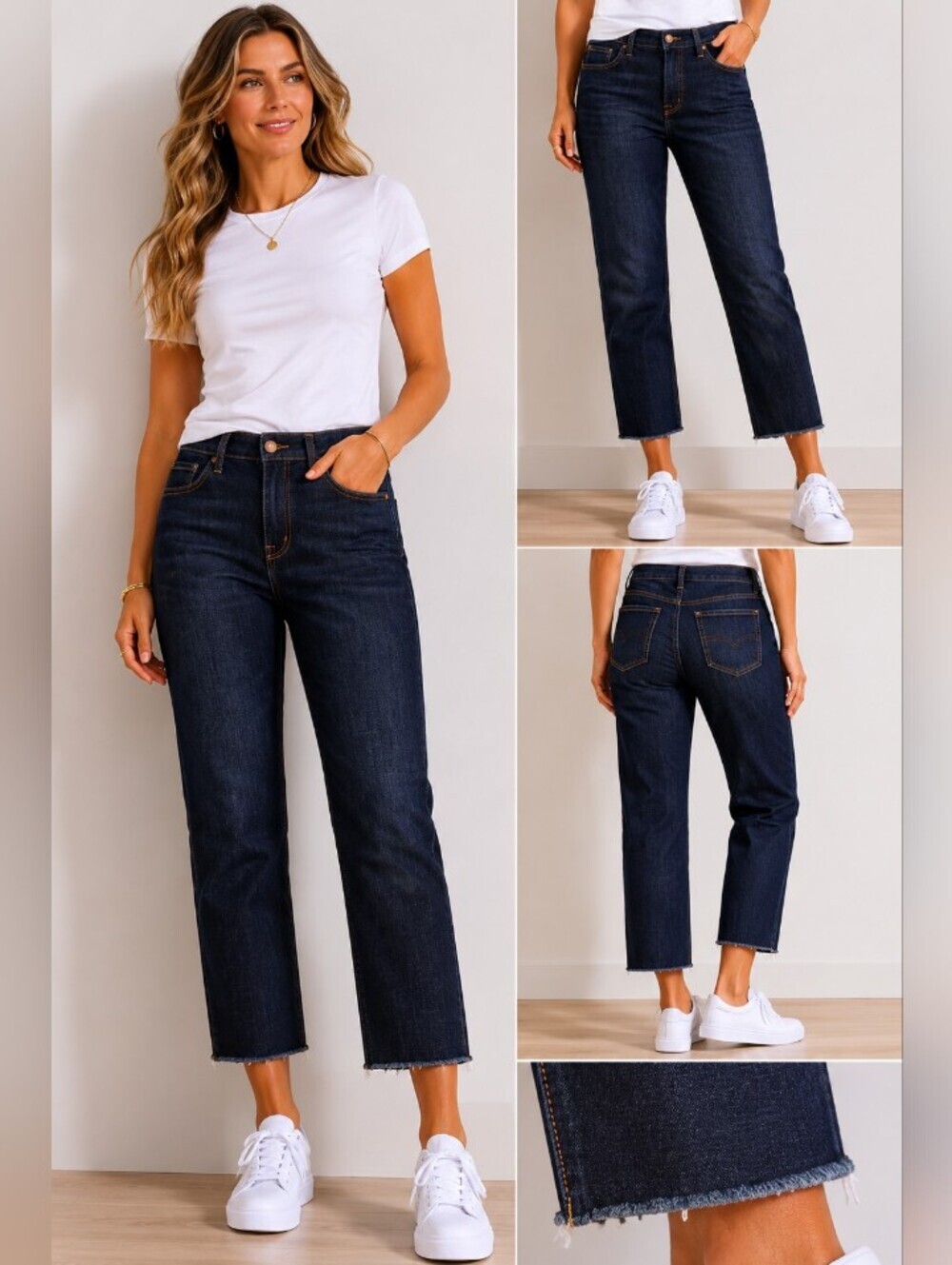 NWOT Seven7 Tower Straight Crop Jeans color London